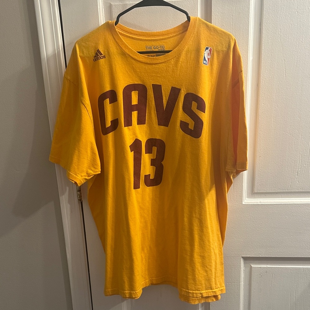 Cleveland Cavs 13 Thompson Adidas Orange Go-To Tee size 2XL